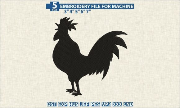 Download Rooster Machine Embroidery DST PES File - Machine embroidery Collection