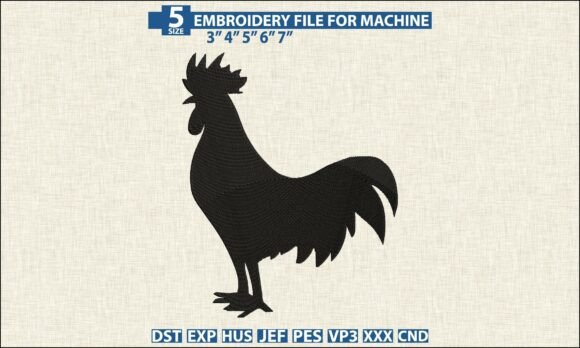 Download Rooster Machine Embroidery DST PES File - Machine embroidery Collection