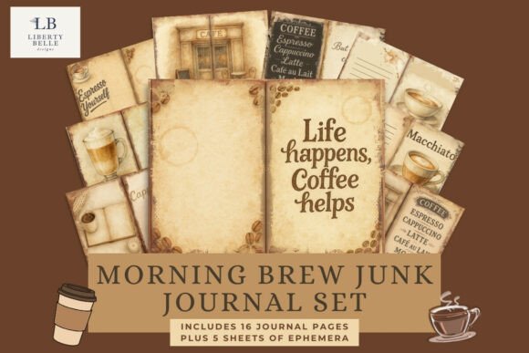 Download Morning Brew Coffee Junk Journal Set - Premium Resources