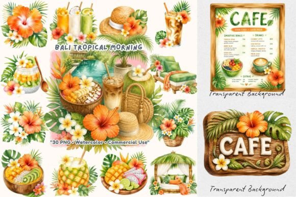 Download Coquette Bali Tropical Morning Clipart - Premium Bundle