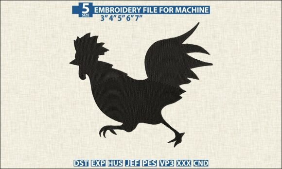 Download Rooster Machine Embroidery DST PES File - Machine embroidery Collection