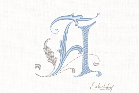Download Vintage Floral a, Machine Embroidery Letter - Machine embroidery Collection