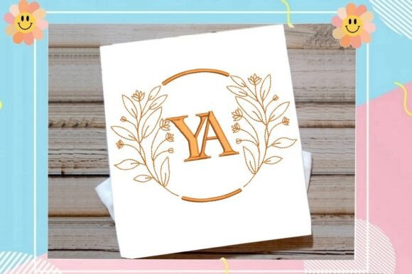 Download Gold Floral Monogram Frame - Monogram frame Collection