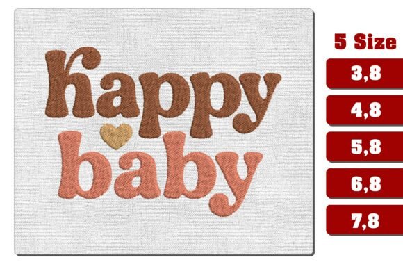 Download Happy Baby Heart Machine Embroidery File - Machine embroidery Collection