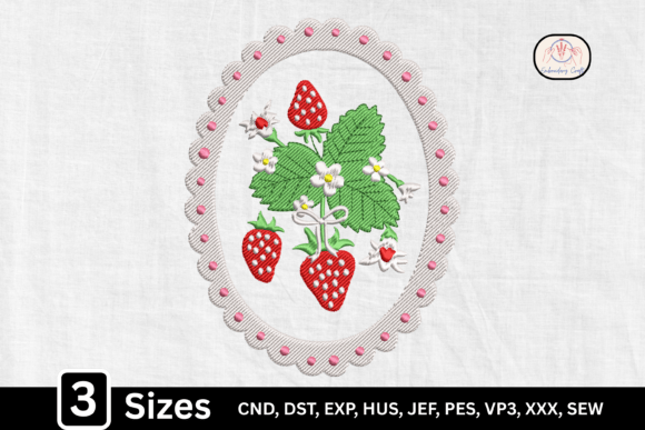 Download Floral Strawberry Oval Monogram Frame - Monogram frame Collection