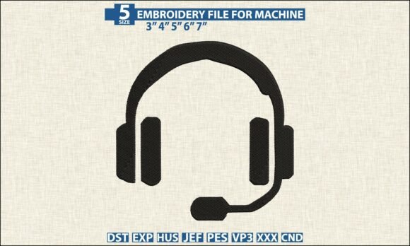 Download Headset Machine Embroidery DST PES Files - Machine embroidery Collection