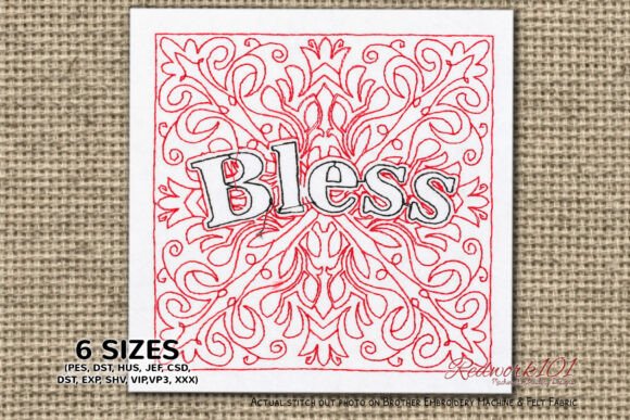 Download Bless Word Machine Embroidery - Machine embroidery Collection