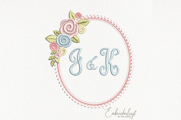 Download Floral Monogram Frame Embroidery Design - Monogram frame Collection