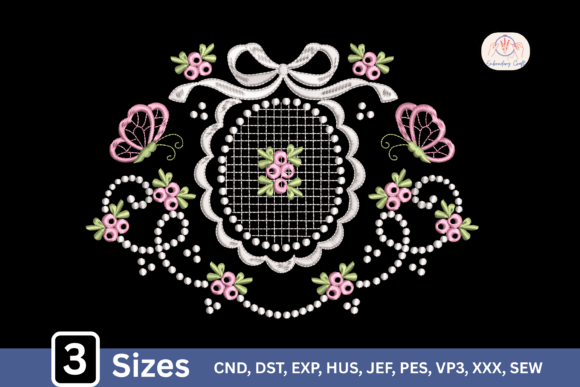 Download Vintage Lace Floral Bow Monogram Frame - Monogram frame Collection