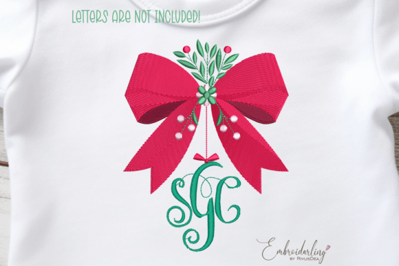 Download Christmas Bow Monogram Frame Embroidery - Monogram frame Collection