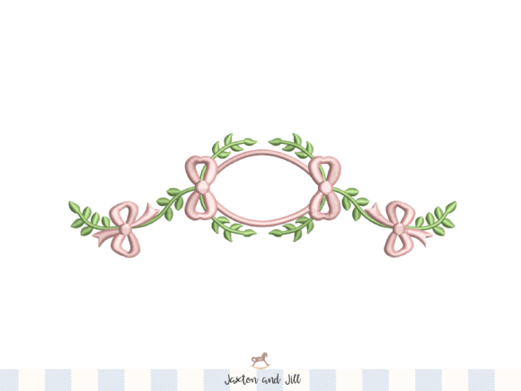 Download Foliage Bow Monogram Frame Embroidery - Monogram frame Collection