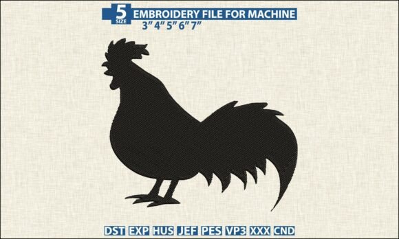 Download Rooster Machine Embroidery DST PES File - Machine embroidery Collection