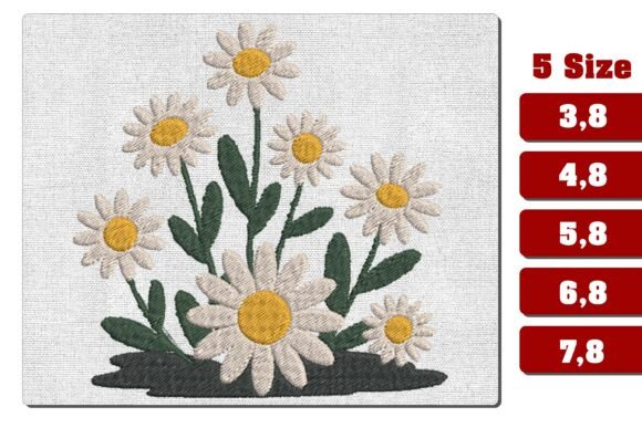 Download Daisy Wildflower Machine Embroidery File - Machine embroidery Collection