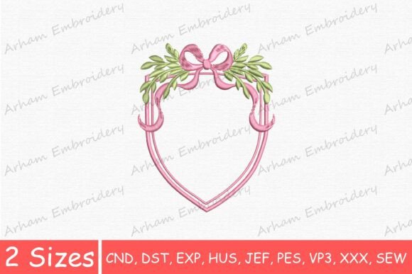Download Pink Bow Floral Monogram Frame - Monogram frame Collection