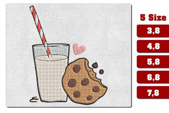 Download Milk and Cookie Machine Embroidery File - Machine embroidery Collection