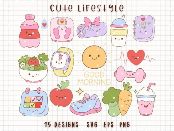 Download Cute Lifestyle SVG Healthy Morning PNG - Premium Resources
