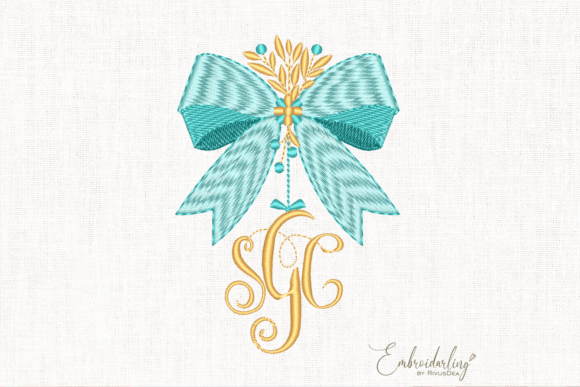 Download Bow Monogram Frame Embroidery Design - Monogram frame Collection