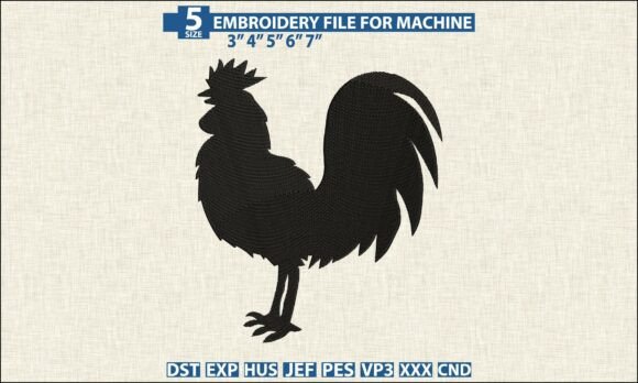 Download Rooster Machine Embroidery DST PES File - Machine embroidery Collection