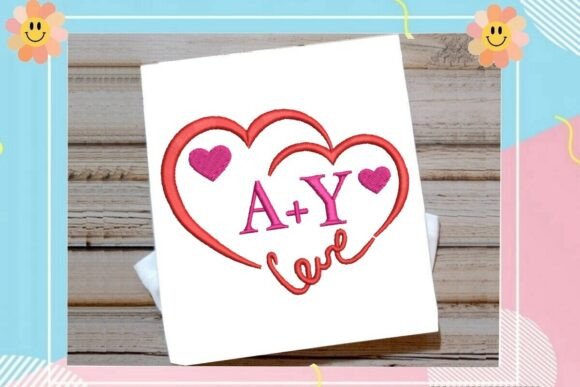 Download Double Heart Monogram Frame - Monogram frame Collection