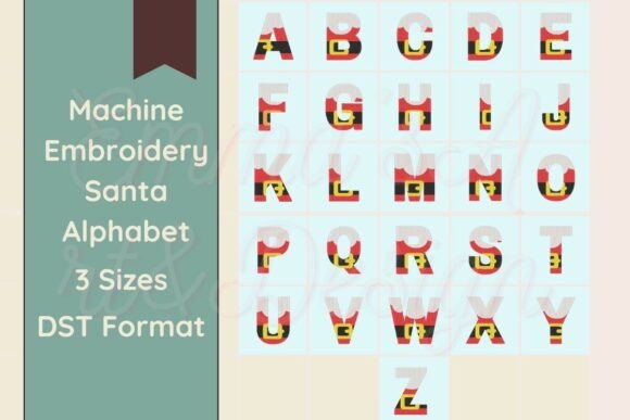 Download Santa Machine Embroidery Alphabet - DST - Machine embroidery Collection