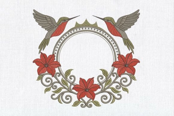 Download Floral Hummingbird Monogram Frame - Monogram frame Collection